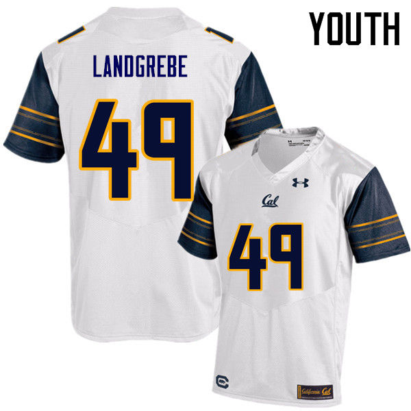 Youth #49 Chris Landgrebe Cal Bears (California Golden Bears College) Football Jerseys Sale-White - Click Image to Close